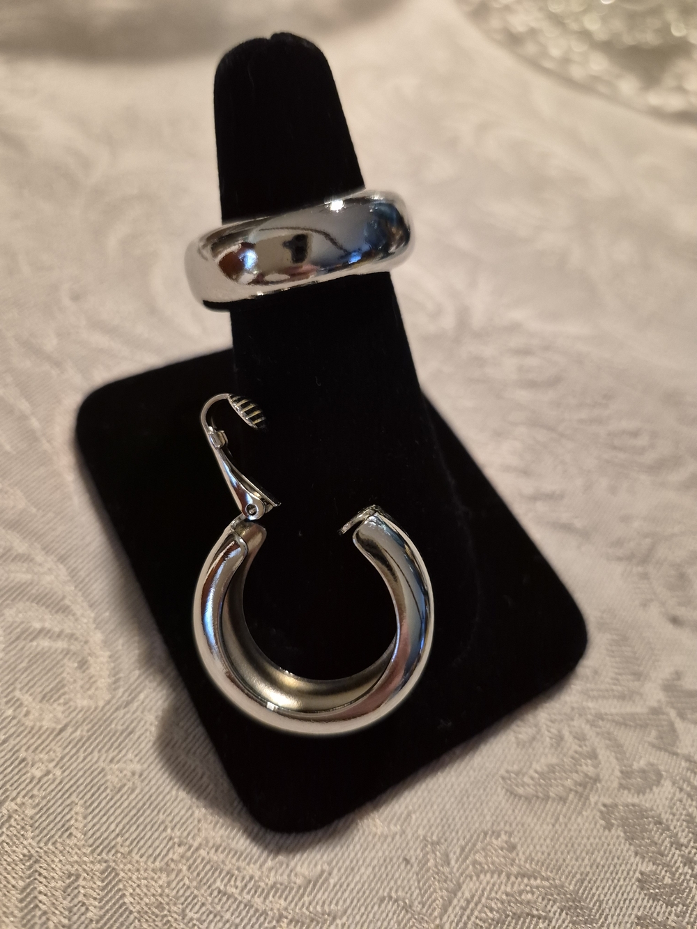 Classic Silver Hoop Earrings .